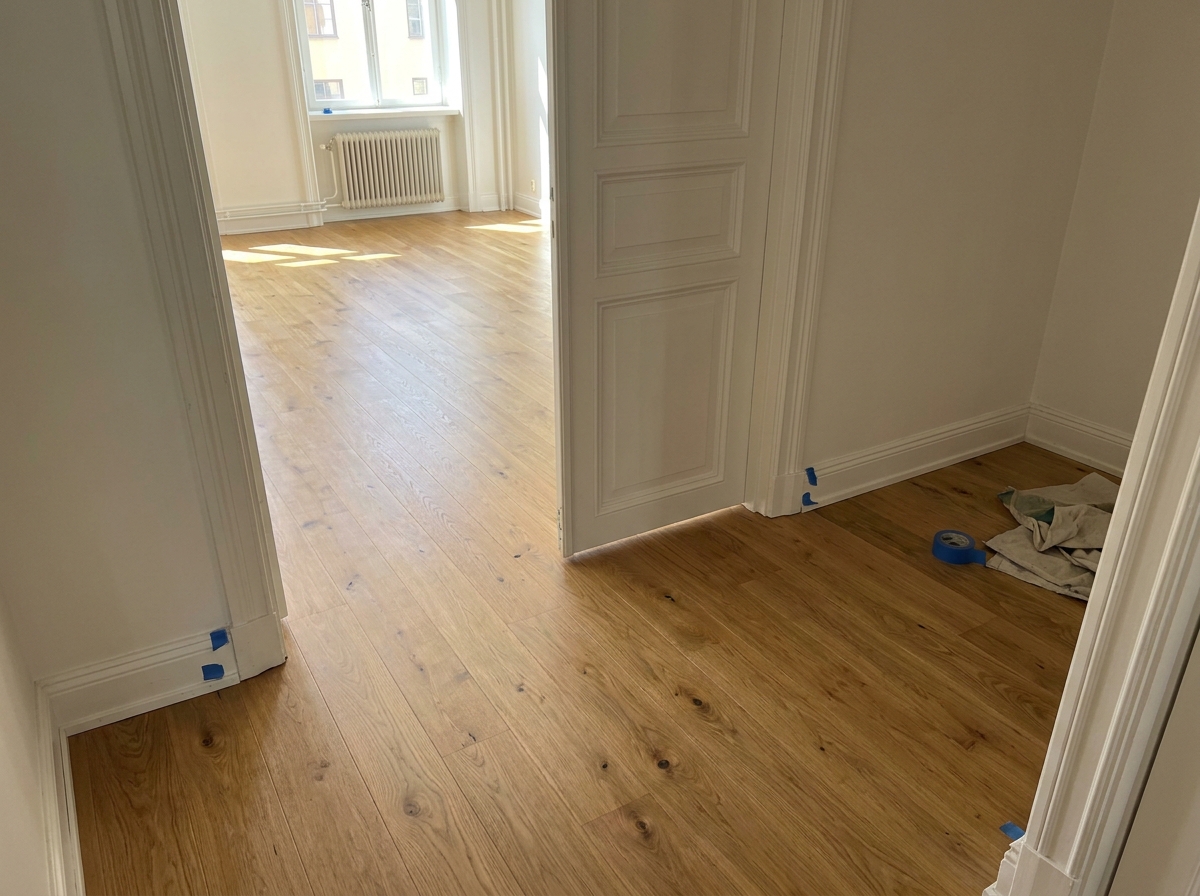 Deuropening met parket